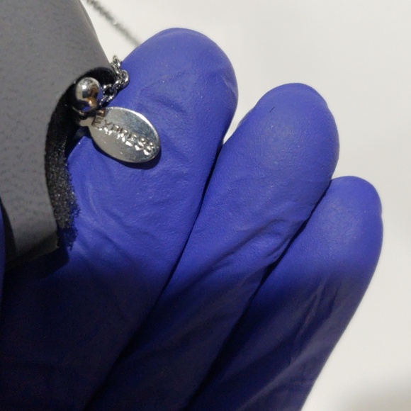 EXPRESS Silver Tone Pavé Crystal Rhinestone Ball Charm Necklace, Stylish Jewelry - Picture 8 of 9